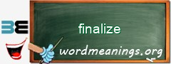 WordMeaning blackboard for finalize